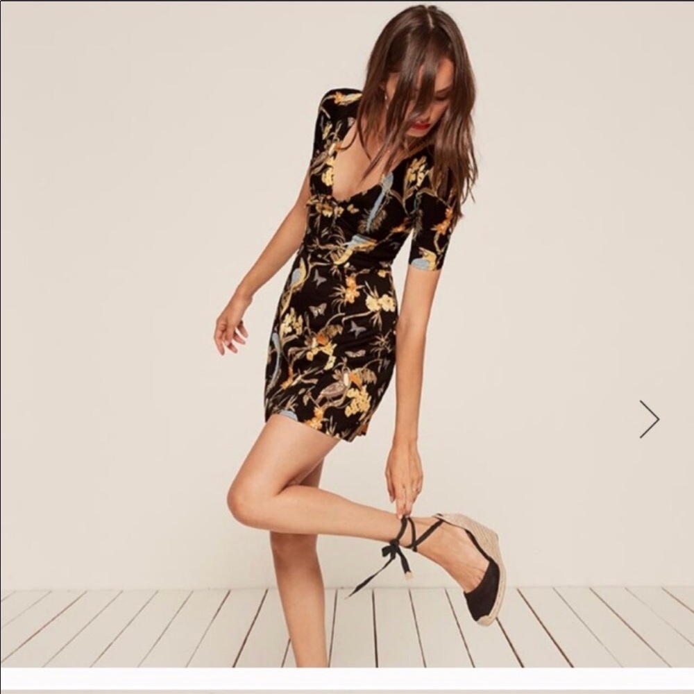 Reformation Irene Bow Mini Dress